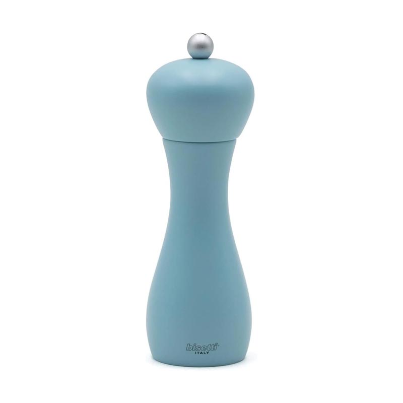 Bisetti Rimini Tuz Değirmeni, 18 cm, Doğal Ahşap, Açık Mavi — Bisetti