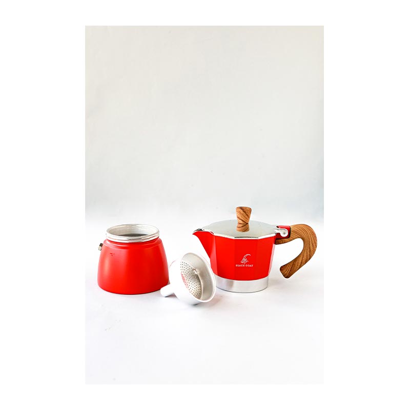 Black Goat Moka Pot, 3 Cup, Kırmızı — Black Goat — Görsel 2