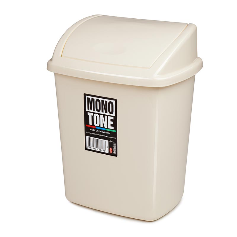 Bora Plastik Click Çöp Kovası, No: 2, 8 L, Beyaz — Bora Plastik