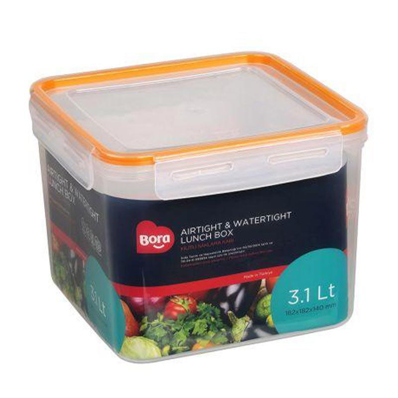 Bora Plastik Click Kare Saklama Kabı, 3.1 L — Bora Plastik