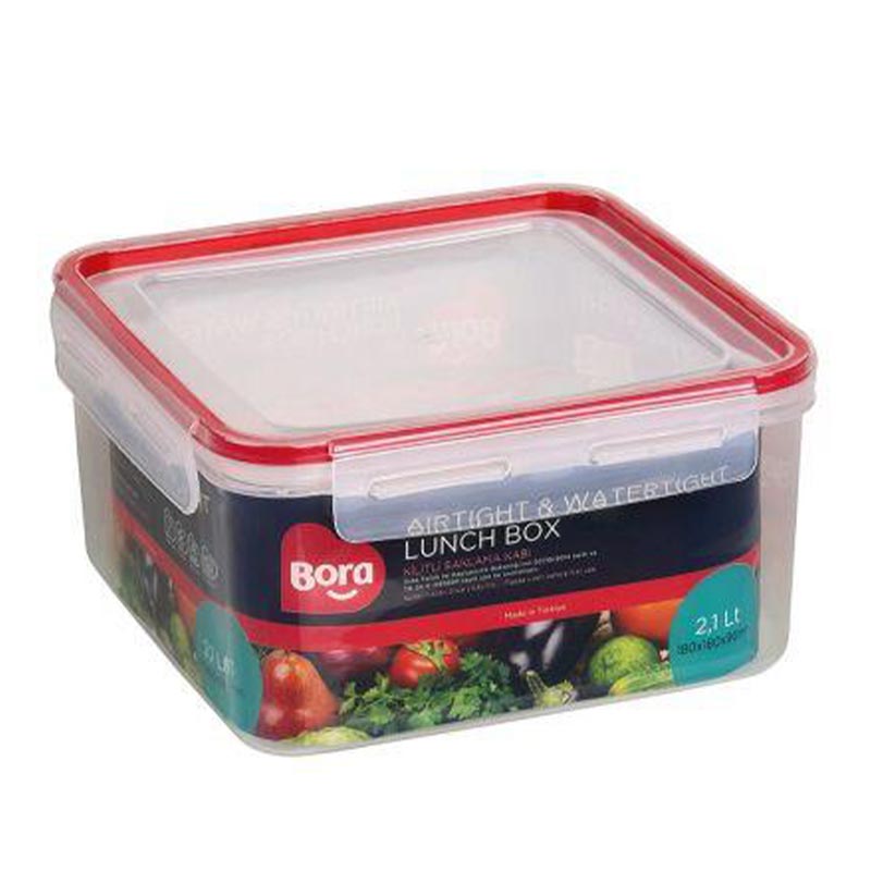 Bora Plastik Click Kare Saklama Kabı, 2.1 L — Bora Plastik