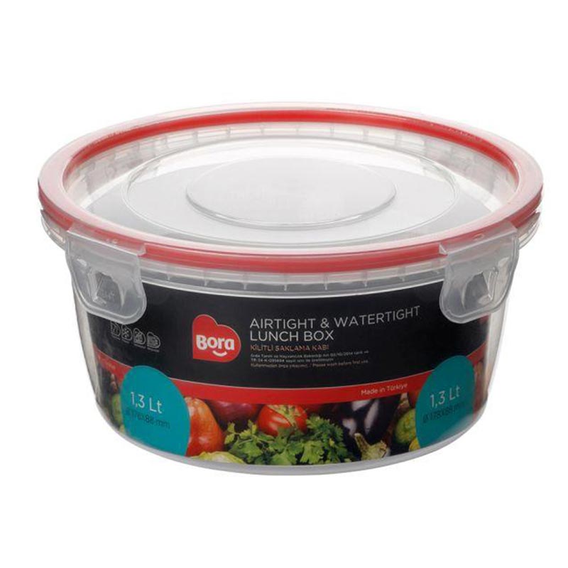 Bora Plastik Click Yuvarlak Saklama Kabı, 1.3 L — Bora Plastik