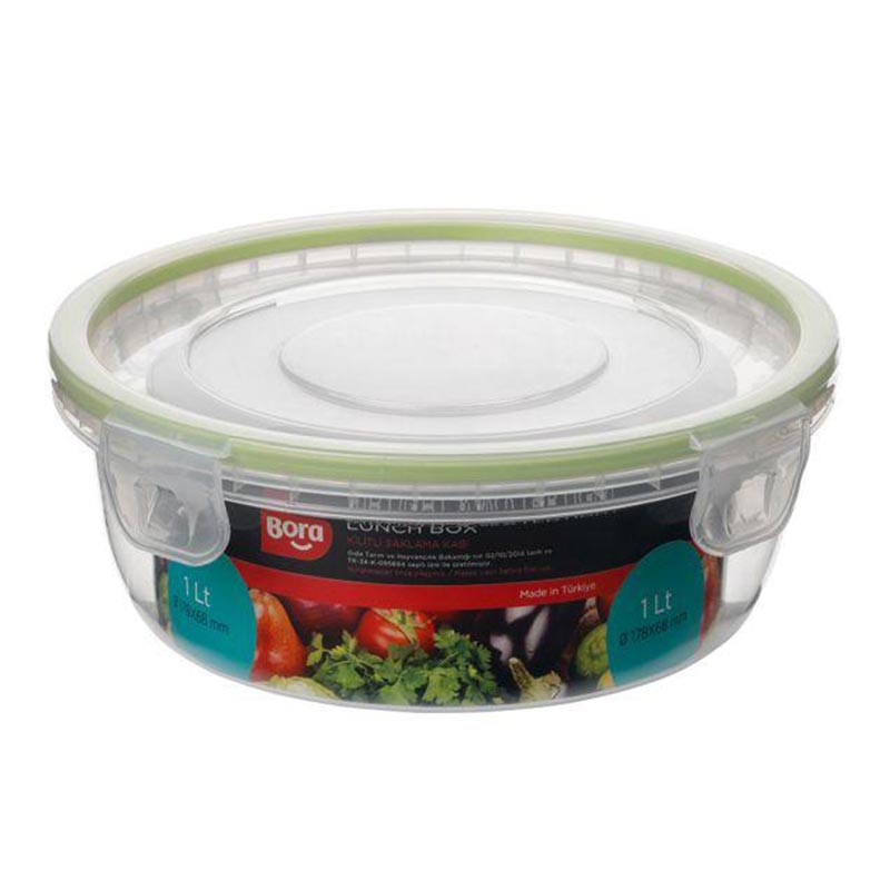 Bora Plastik Click Yuvarlak Saklama Kabı, 1 L — Bora Plastik