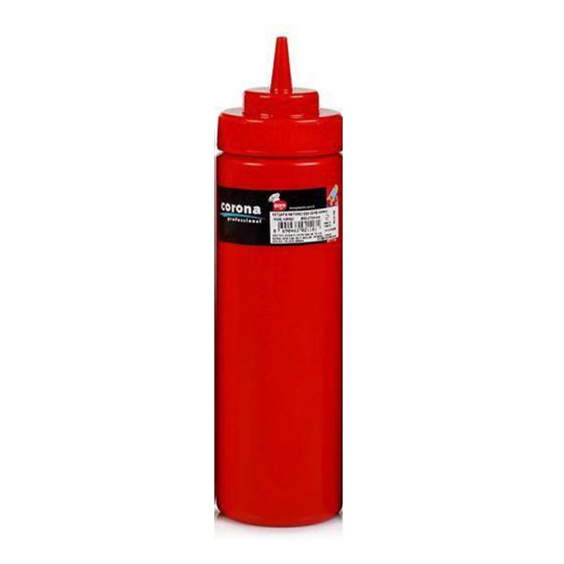 Bora Plastik Geniş Kapaklı Ketçap Şişesi, 700 ml, Kırmızı — Bora Plastik