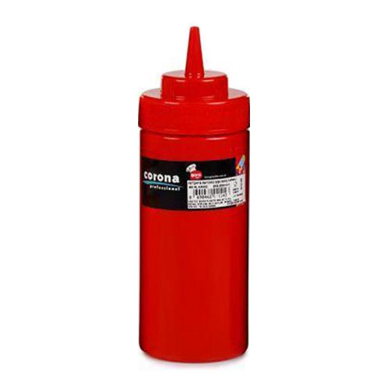 Bora Plastik Geniş Kapaklı Ketçap Şişesi, 450 ml, Kırmızı — Bora Plastik