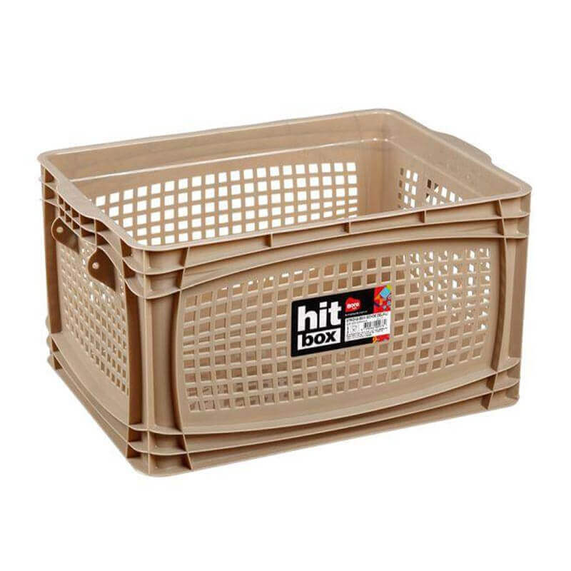 Bora Plastik Gıda Uyumlu Delikli Saklama Kasası, 21 L, Krem — Bora Plastik