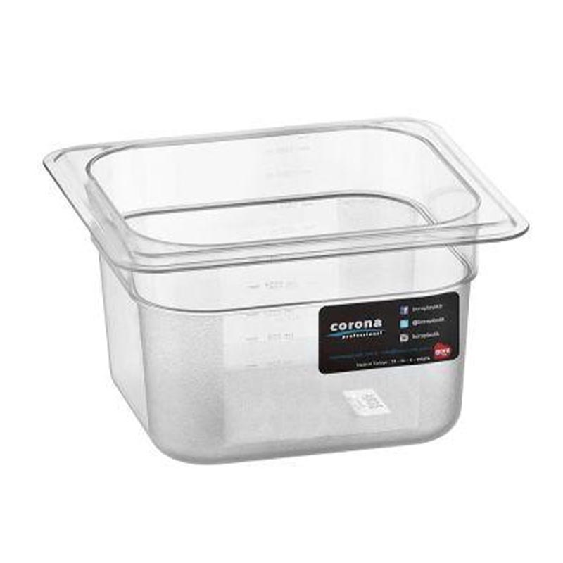 Bora Plastik GN 1/6-100 mm Polikarbon Gastronorm Küvet, 1.5 L — Bora Plastik