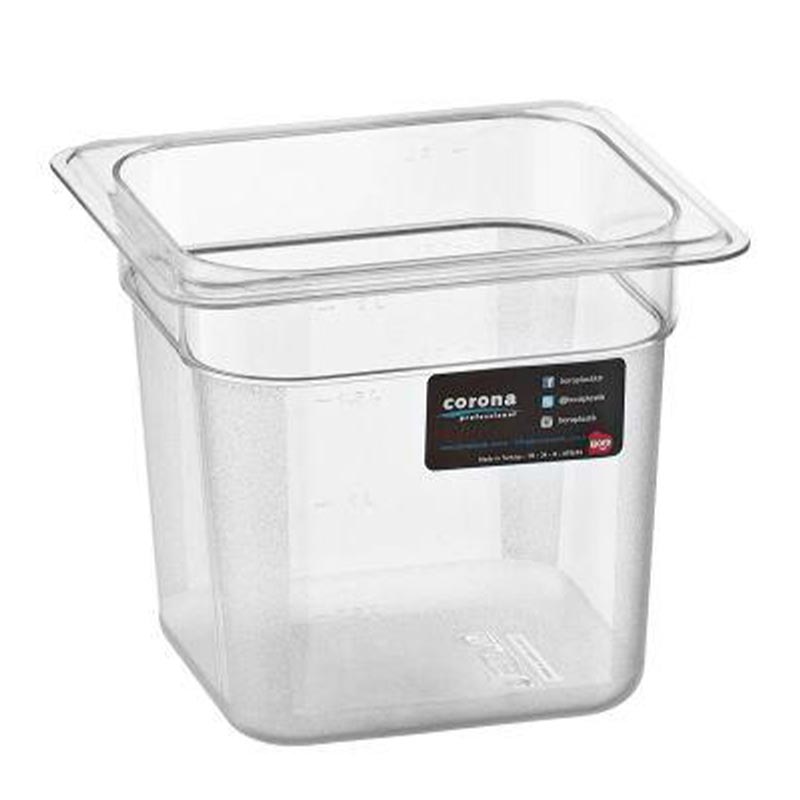 Bora Plastik GN 1/6-150 mm Polikarbon Gastronorm Küvet, 2 L — Bora Plastik