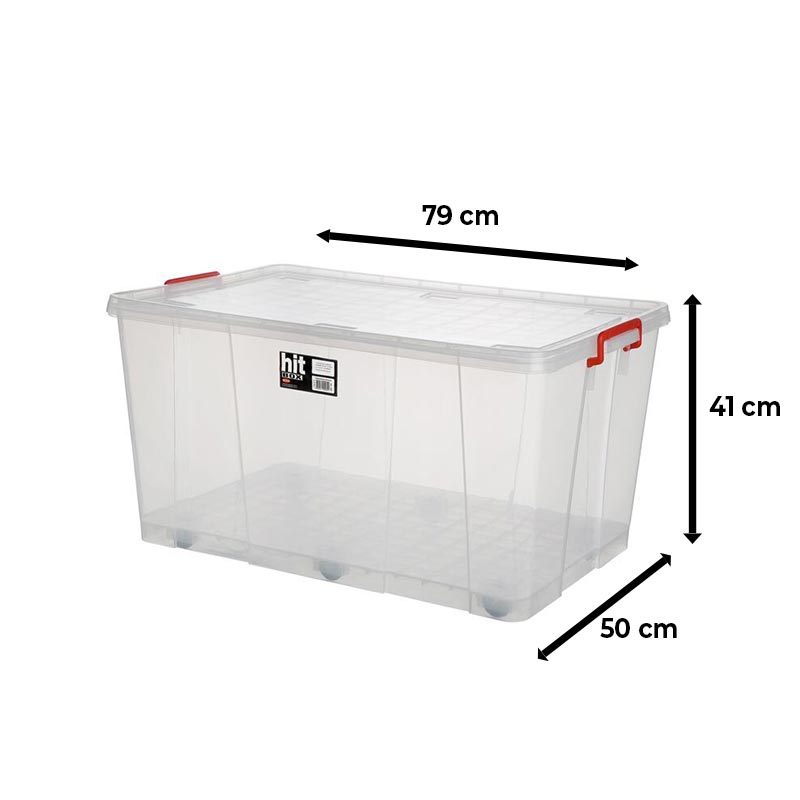 Bora Plastik Hit Box Tekerlekli Kasa, 120 L, Şeffaf — Bora Plastik — Görsel 2