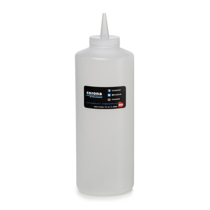 Bora Plastik Kapaklı Mayonez Şişesi, 950 ml, Şeffaf — Bora Plastik