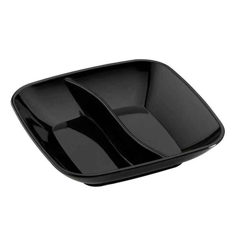 Bora Plastik Kare Bölmeli Sos Kabı, Polikarbonat, 8.5 cm, Siyah — Bora Plastik