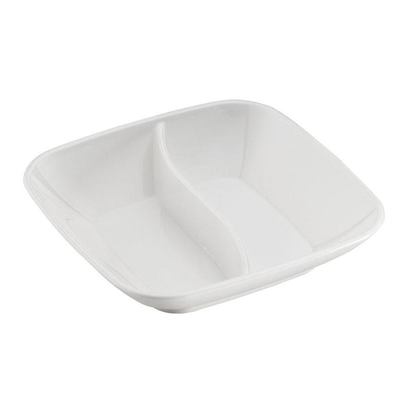 Bora Plastik Kare Bölmeli Sos Kabı, Polikarbonat, 8.5 cm, Beyaz — Bora Plastik