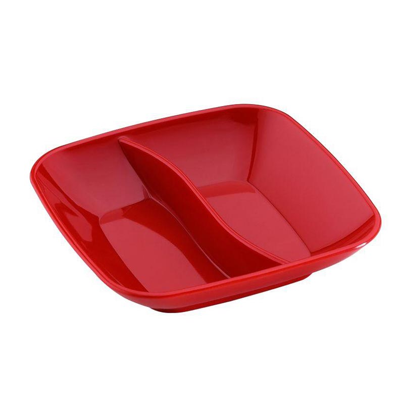 Bora Plastik Kare Bölmeli Sos Kabı, Polikarbonat, 8.5 cm, Kırmızı — Bora Plastik