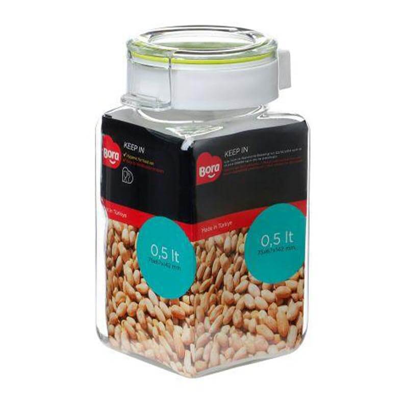 Bora Plastik Köşeli Pet Saklama Kabı, No:2, 500 ml — Bora Plastik