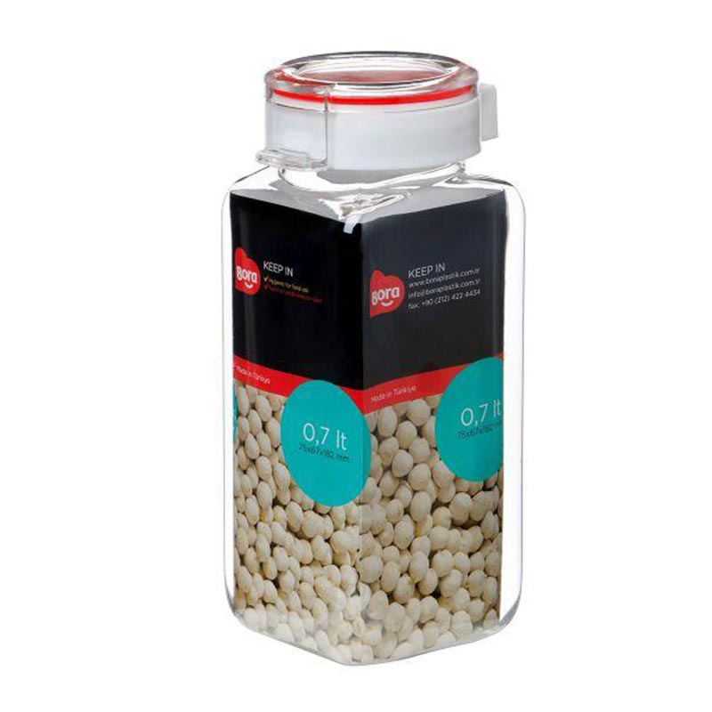 Bora Plastik Köşeli Pet Saklama Kabı, No:3, 700 ml — Bora Plastik