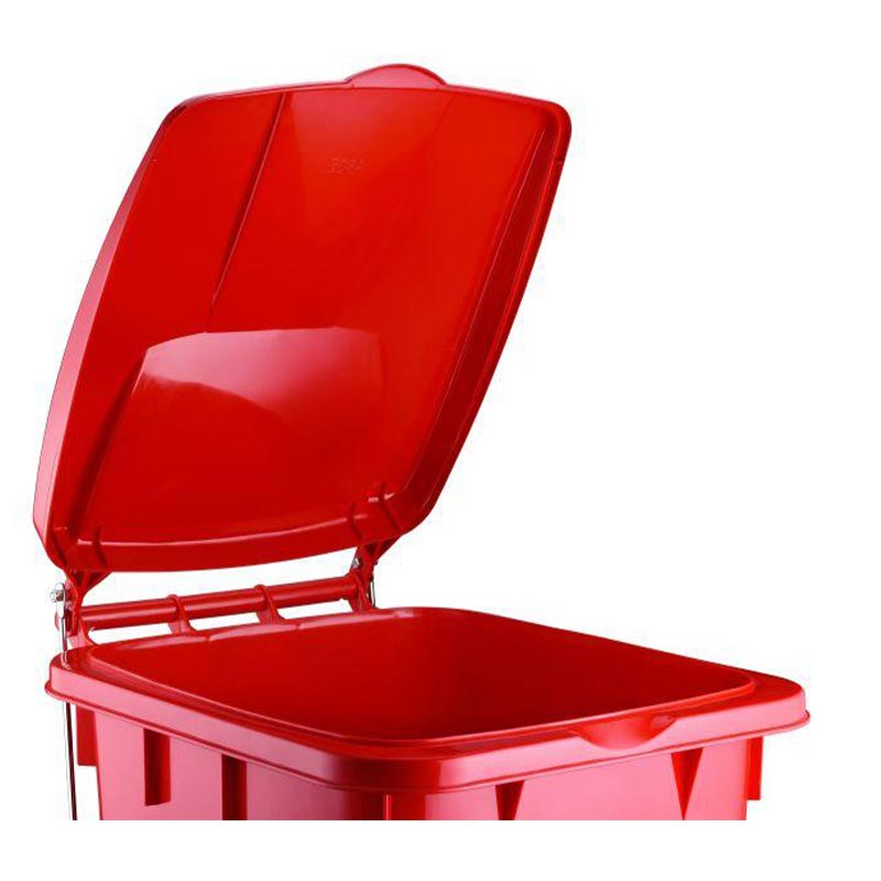 Bora Plastik Pedallı Demirli Çöp Kovası, 240 L, Kırmızı — Bora Plastik — Görsel 2