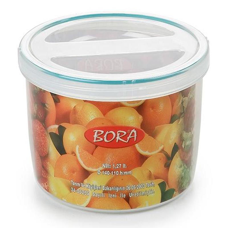 Bora Plastik Saklama Kabı, Contalı, Vidalı, 1270 ml, No: 10, 1.27 L — Bora Plastik