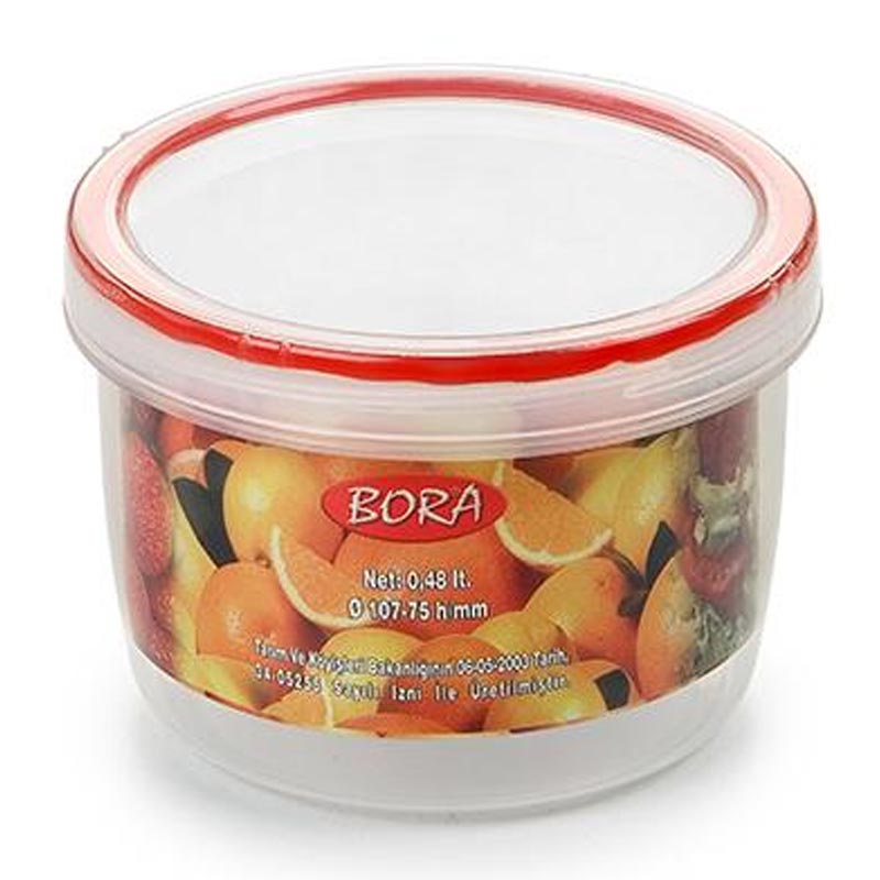 Bora Plastik Saklama Kabı, Contalı, Vidalı, 480 ml, No: 4, 0.48 L — Bora Plastik