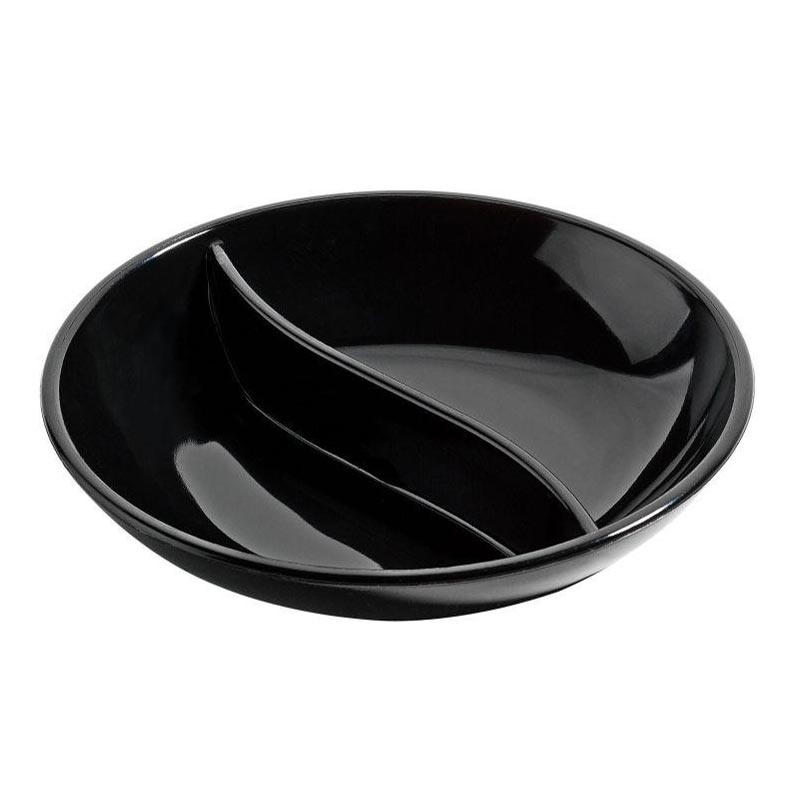 Bora Plastik Yuvarlak Bölmeli Sos Kabı, Polikarbonat, 8.5 cm, Siyah — Bora Plastik