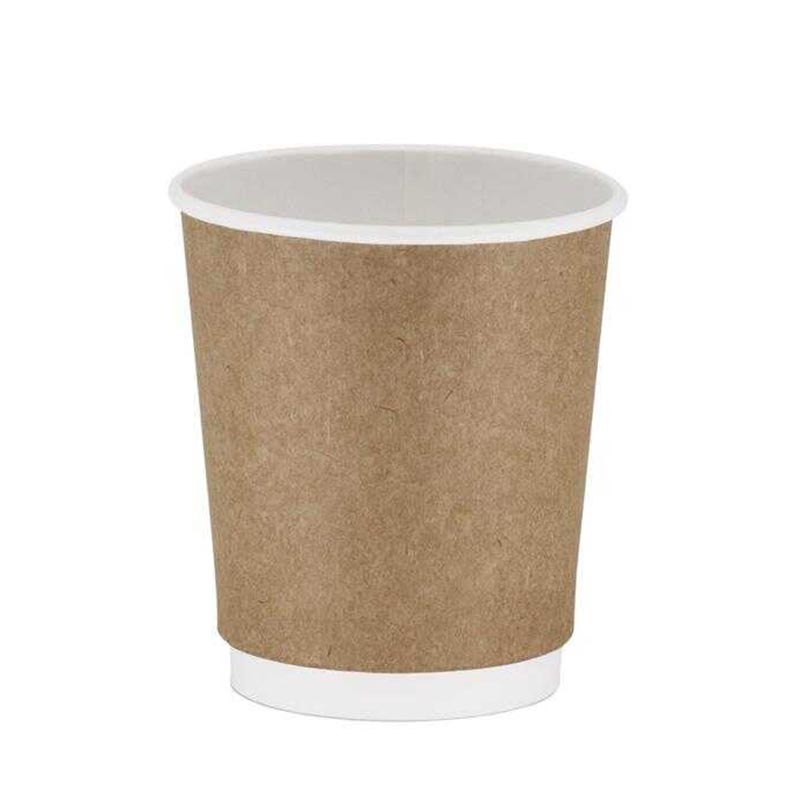 Cafemarkt Çift Katman Sıcak İçecek Karton Bardak, 8 oz, Kraft