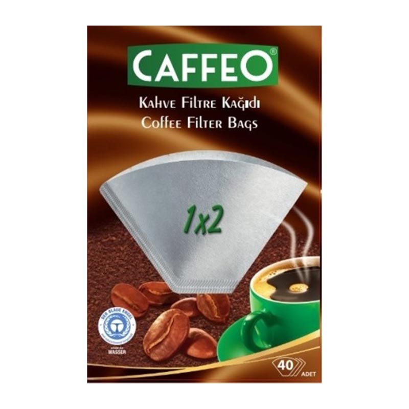 Caffeo 1x2 Kahve Filtre Kağıdı, 40 Adet, Beyaz — Caffeo