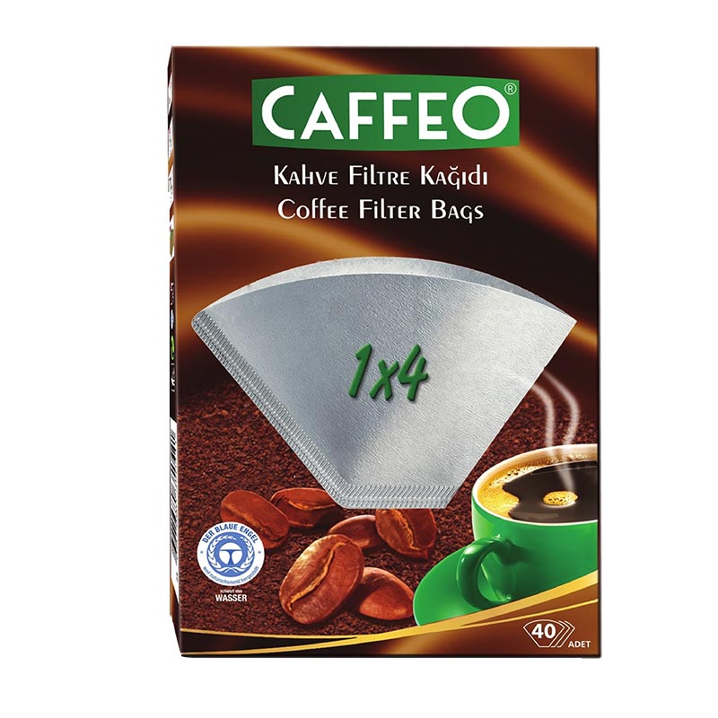 Caffeo 1x4 Kahve Filtre Kağıdı, 40 Adet, Beyaz
