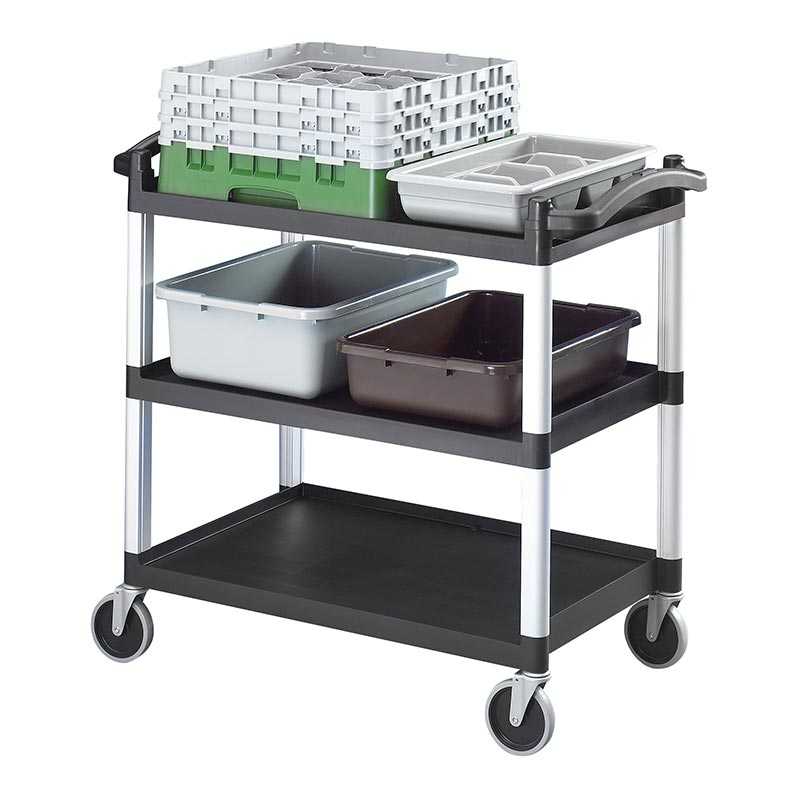 Cambro KD Servis Arabası, Çevresi Açık, Büyük, Gri — Cambro — Görsel 2