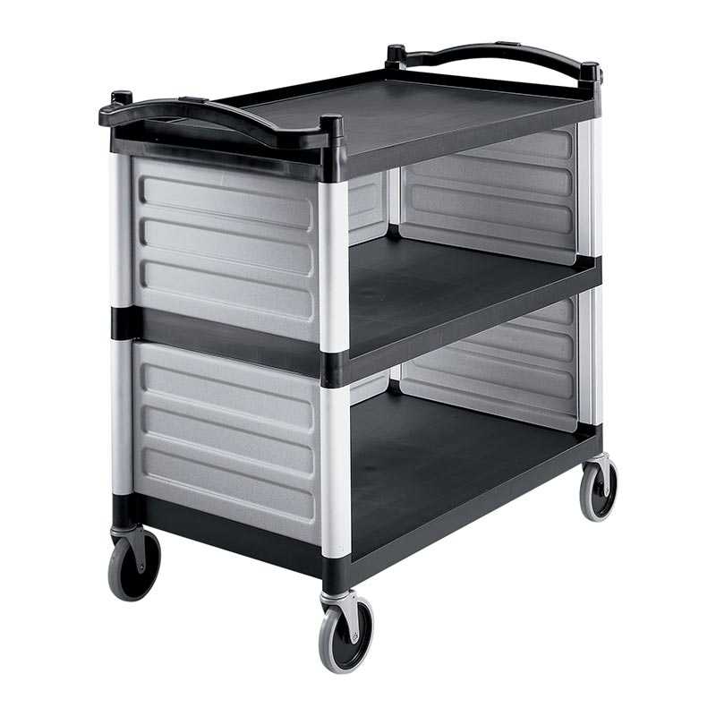 Cambro KD Servis Arabası, Çevresi Açık, Büyük, Gri — Cambro — Görsel 3