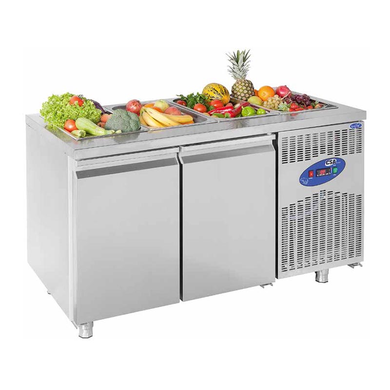 CSA CS-TEK 2-700-SH Havuzlu Salad Bar, 2 Kapılı, 281 L — CSA Inox