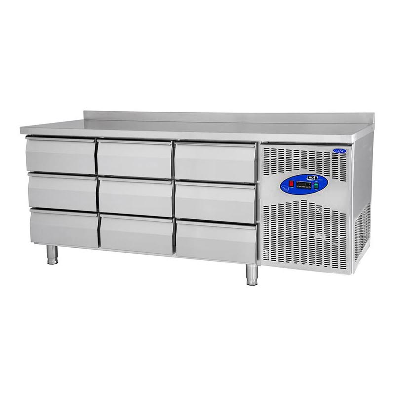 CSA CS-TEK 3D-600 Tezgah Tipi Derin Dondurucu, 9 Çekmeceli, 400 L — CSA Inox