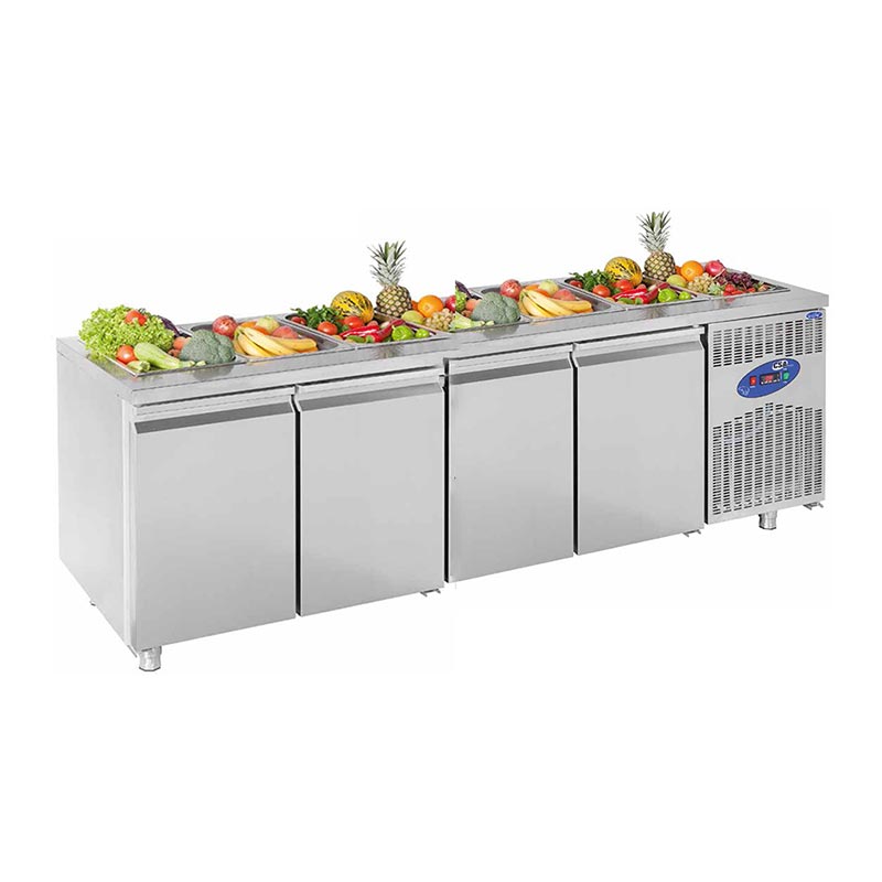 CSA CS-TEZ 4-700-SH Havuzlu Salad Bar, 4 Kapılı, 632 L — CSA Inox