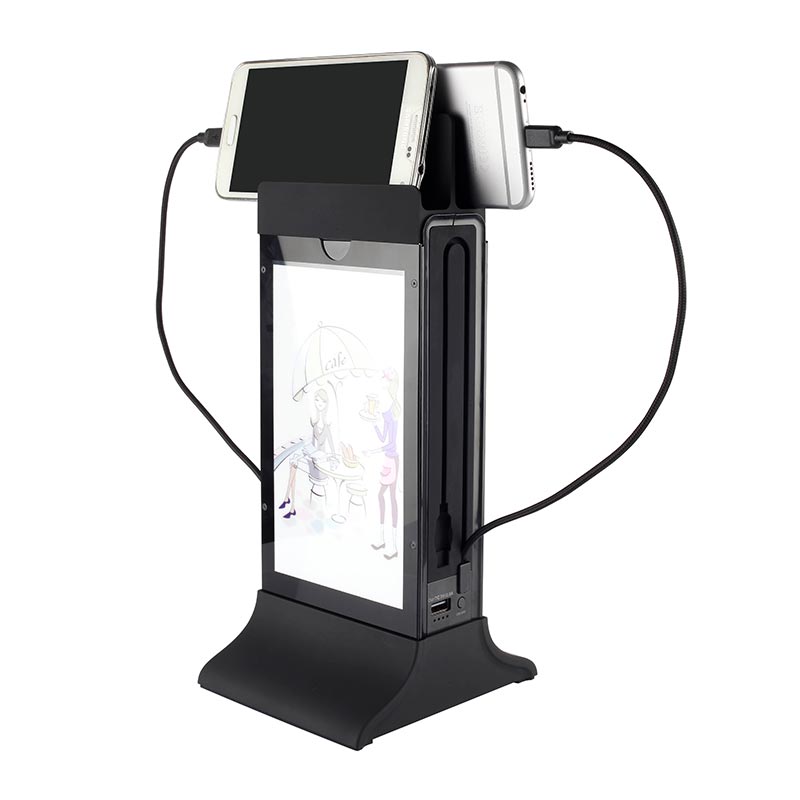 Cyclone Masaüstü Mobil Şarj Cihazı, Powerbank, LED Işıklı, Siyah — Cyclone