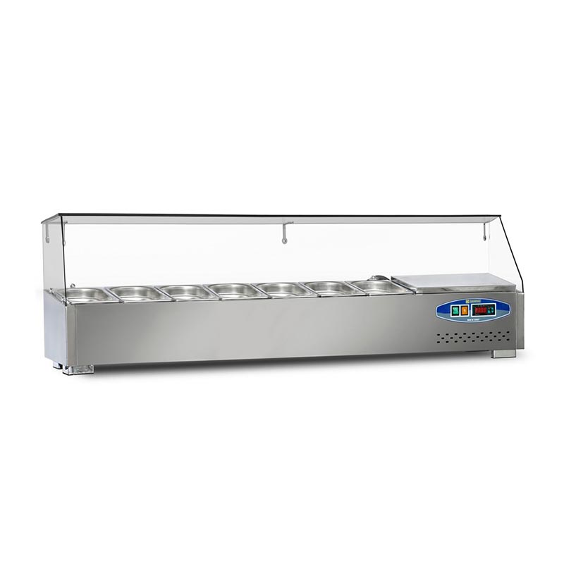 Dampak Set Üstü Soğutmalı Salad Bar, 7 Küvet, 41 L, 150x35x40 cm — Dampak