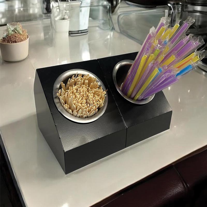 Decorelax 2 Gözlü Çatal Kaşık Şeker Pipet Standı, Siyah — Decorelax — Görsel 2