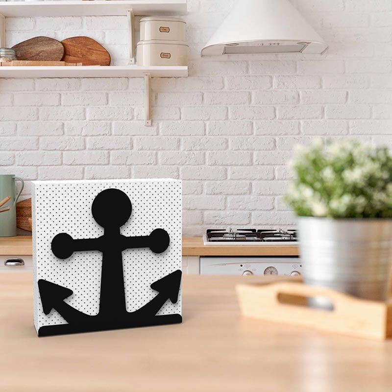Decorelax Çapa Temalı Metal Peçetelik, Siyah — Decorelax — Görsel 6