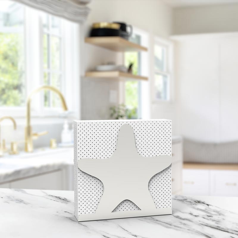 Decorelax Deniz Yıldızı Temalı Metal Peçetelik, Gri — Decorelax — Görsel 3