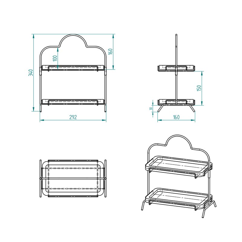 Decorelax Metal Ayaklı 2 Katlı Ahşap Teşhir Standı, 15x27cm — Decorelax — Görsel 4