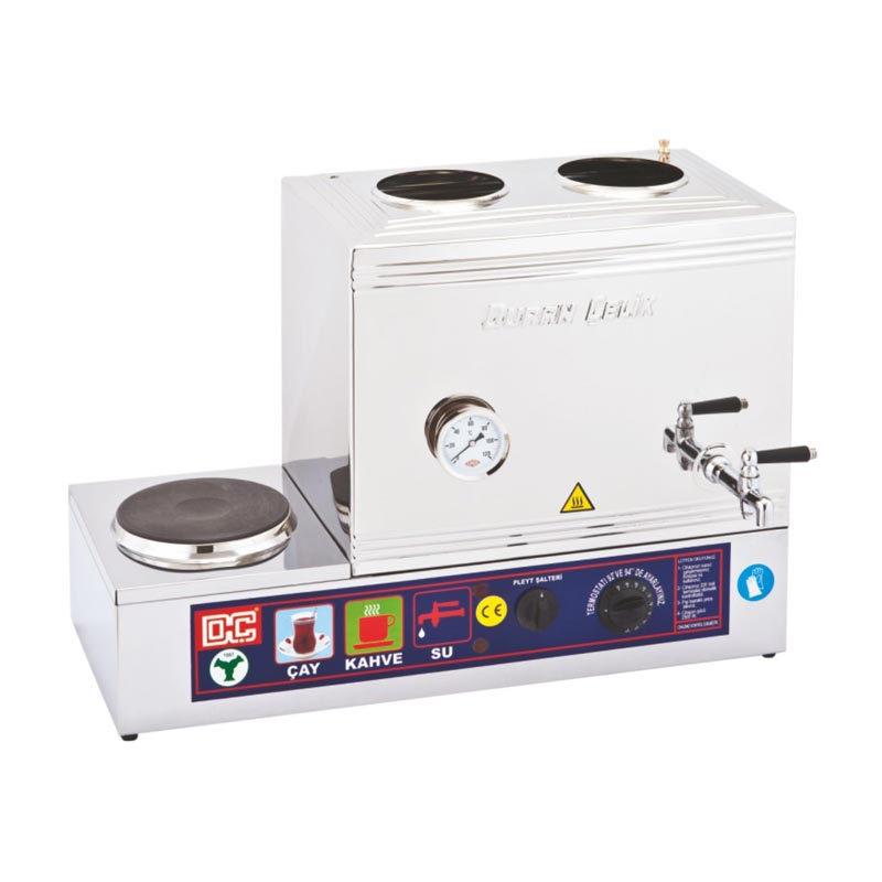 Duran Çelik DÇ 015 35 Model 2 Demlikli Kaynaklı Pleytli Çay Ocağı, 25 L, Elektrikli — Duran Çelik
