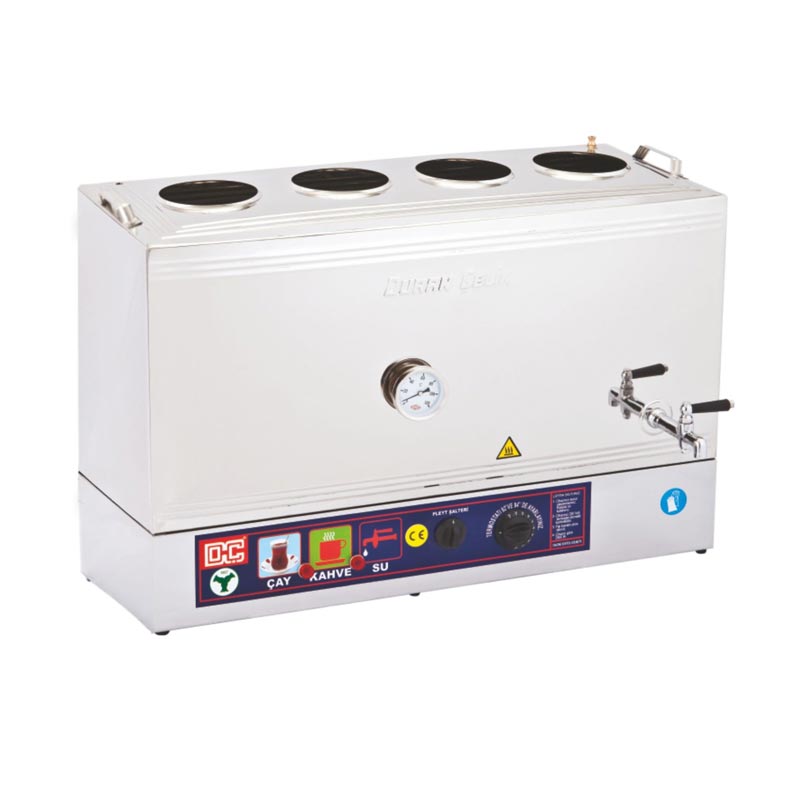 Duran Çelik DÇ 024 80 Model 4 Demlikli Kaynaklı Çay Ocağı, 74 L, Elektrikli — Duran Çelik