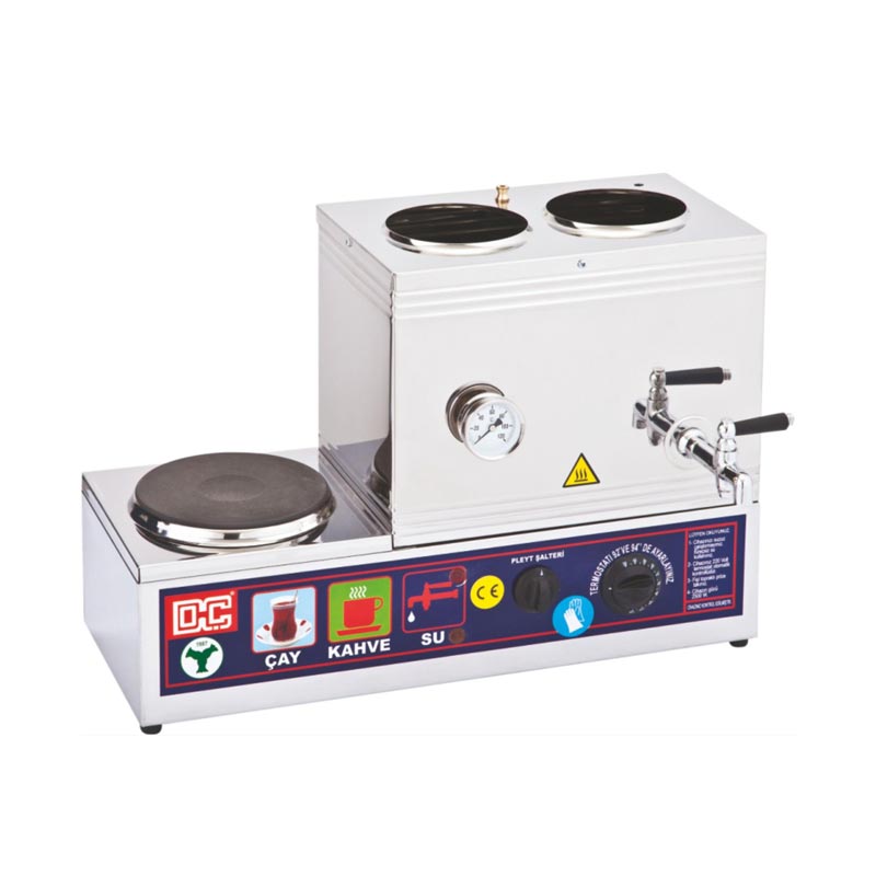 Duran Çelik DÇ 027 30 Model 2 Demlikli Vidalı Pleytli Çay Ocağı, 15 L, Elektrikli — Duran Çelik