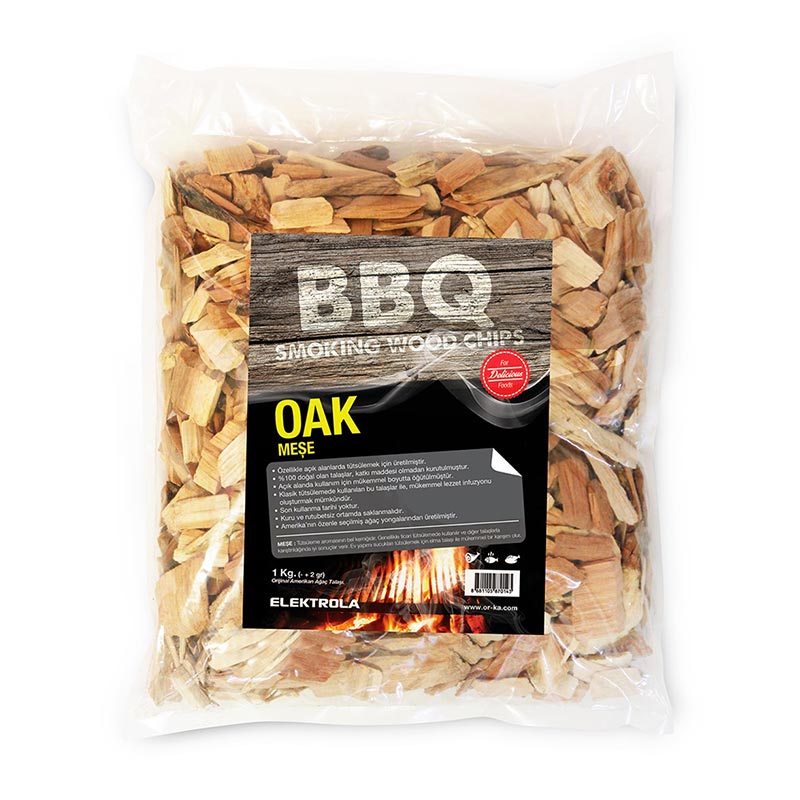 Elektrola BBQ Wood Chip Tütsüleme Talaşı, Meşe, 1 kg — Elektrola