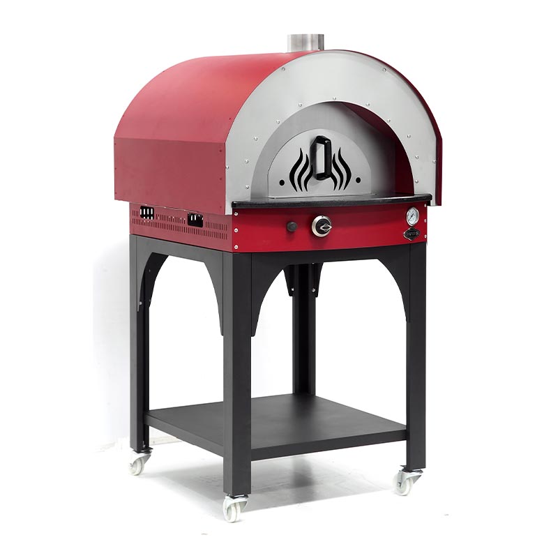 Empero PLF.PLS.D5.R Ev Tipi Taş Tabanlı 25 cm x 4 Pizza Kapasiteli Pizza ve Pide Fırını, Gazlı, Kırmızı — Empero — Görsel 4