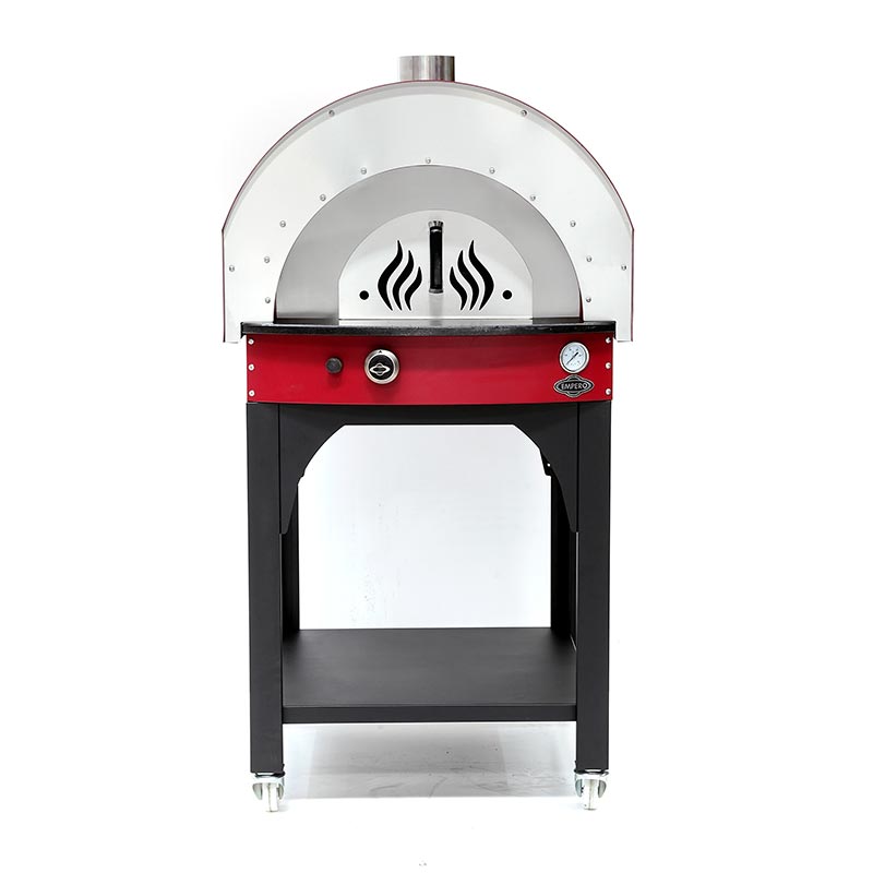 Empero PLF.PLS.D5.R Ev Tipi Taş Tabanlı 25 cm x 4 Pizza Kapasiteli Pizza ve Pide Fırını, Gazlı, Kırmızı — Empero — Görsel 5