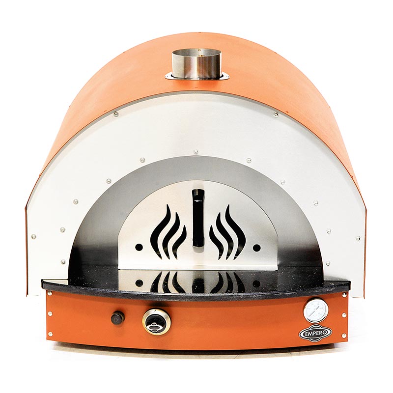 Empero PLF.PLS.D5.W.O Ev Tipi Taş Tabanlı 25 cm x 4 Pizza Kapasiteli Pizza ve Pide Fırını, Odunlu, Turuncu — Empero — Görsel 2