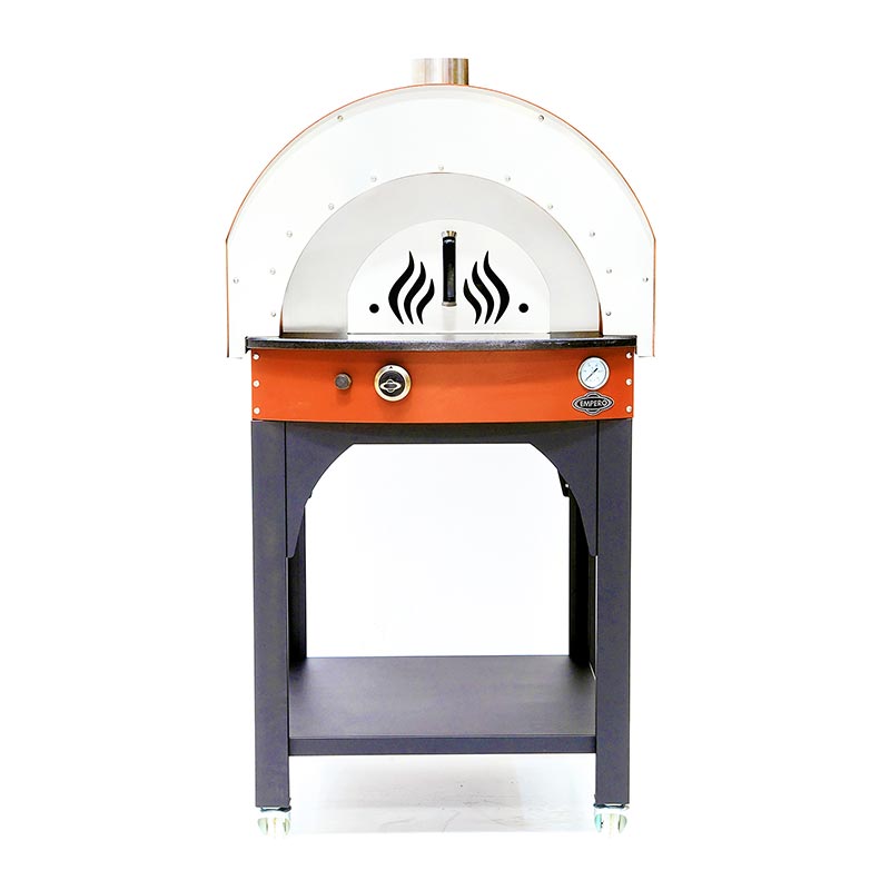 Empero PLF.PLS.D5.W.O Ev Tipi Taş Tabanlı 25 cm x 4 Pizza Kapasiteli Pizza ve Pide Fırını, Odunlu, Turuncu — Empero — Görsel 5