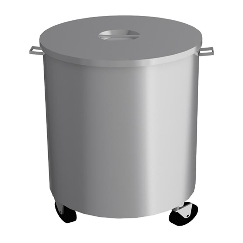Empero Tekerlekli Yuvarlak Çöp Kovası, Inox — Empero