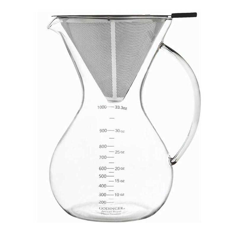 Epinox CK-1000 Çelik Filtreli Doğal Kahve Demleyicisi Chemex, 8 Cup, 1000 ml