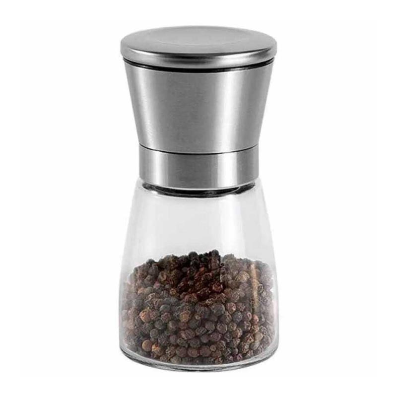 Epinox CSM-130 Çelik Kapak Tuz Biber Değirmeni, Cam Hazne, 13 cm