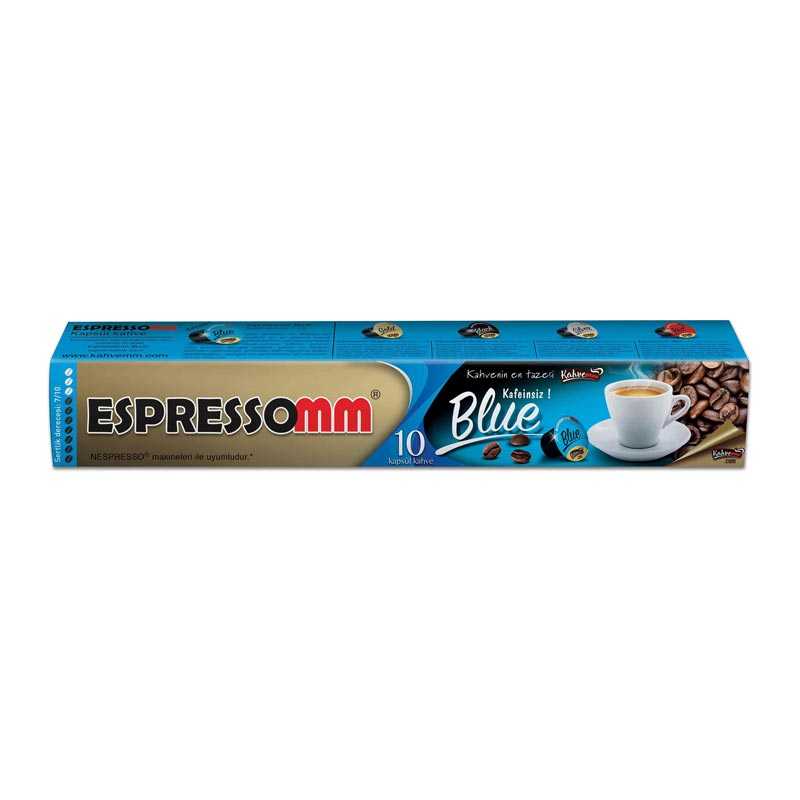 Espressomm Blue Kafeinsiz Kapsül Kahve, Nespresso Uyumlu — Espressomm