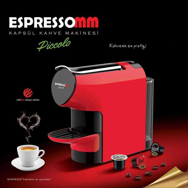 Espressomm Piccolo Kapsül Kahve Makinesi, Nespresso Uyumlu, Kırmızı — Espressomm — Görsel 5